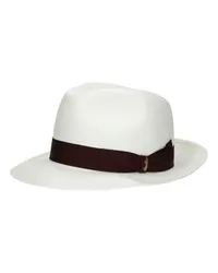 Borsalino Dolce Feiner Panamahut Mit Mittlerer Krempe White