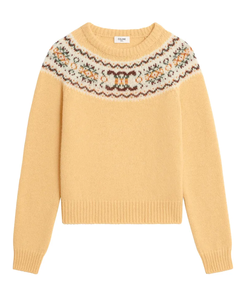 Celine Fair Isle Triomphe pullover mit rundhalsausschnitt aus wolle 