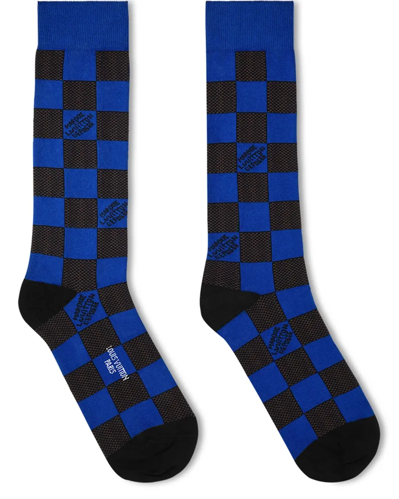 Louis Vuitton Damier Pop Socken Blue