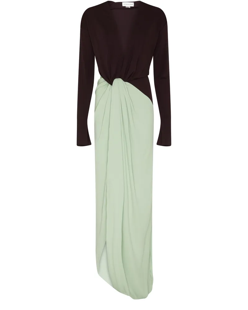 Victoria Beckham Langärmeliges Jersey-Kleid mit Knotendetails 