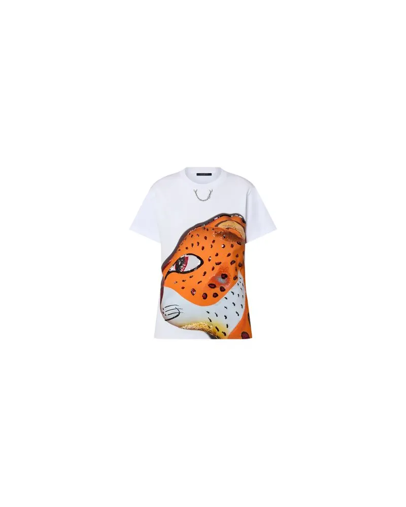 Louis Vuitton Sequin Leopard T-Shirt Orange
