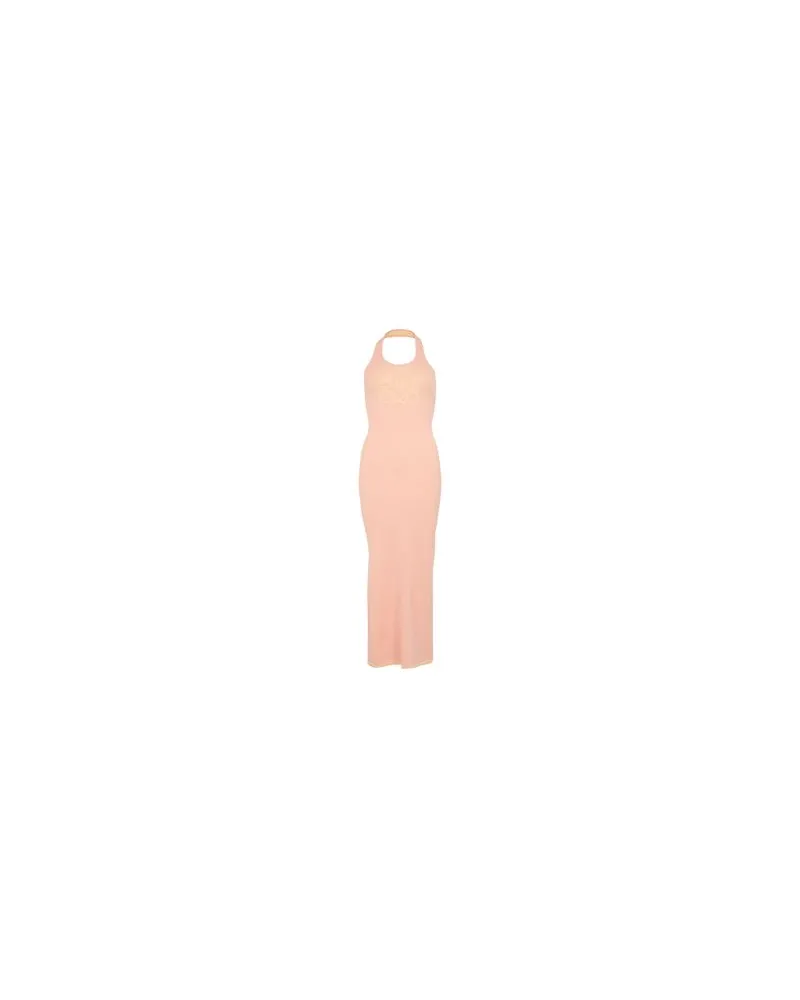 Chloé Langes Kleid mit Raffung und Rüschen Pink