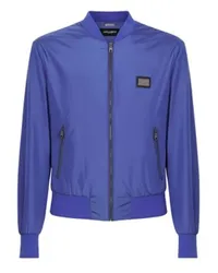 Dolce & Gabbana Nylonjacke mit Branding-Tag Blue