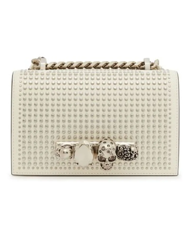 Alexander McQueen Mini-Tasche Jewelled Satchel White