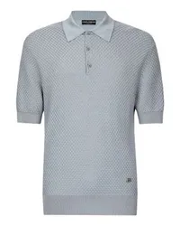 Dolce & Gabbana Stretch-Poloshirt mit DG-Metalldetail Blue