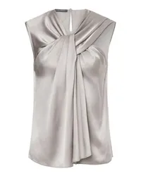 Alberta Ferretti Ärmelloses Satin-Top Grey