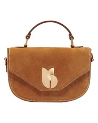 ba&sh Tasche S Veloursleder Sign Brown