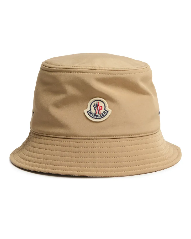 Moncler Bucket Hat mit Logo Beige