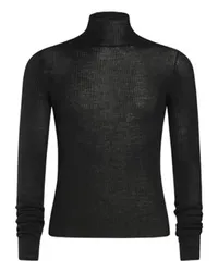 Ann Demeulemeester Geripptes Top Bastiaan mit hohem Kragen Black