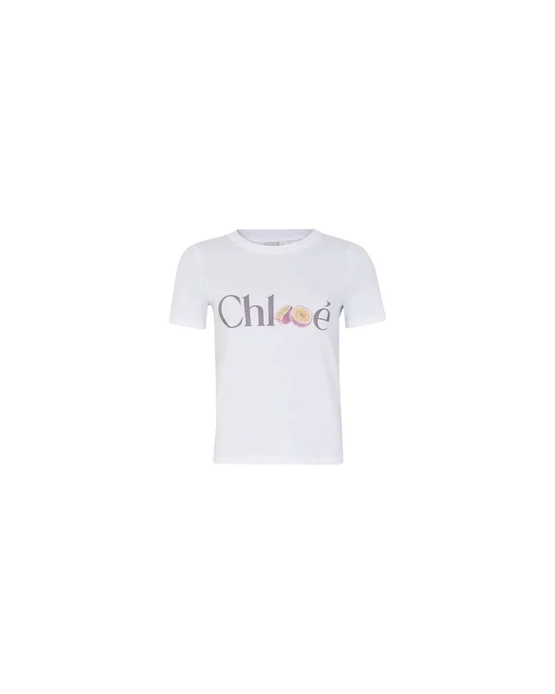 Chloé Bedrucktes Minikleid Babydoll White