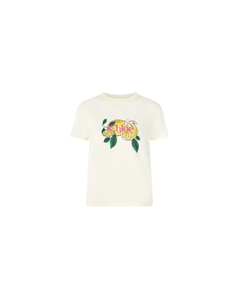 Chloé Bedrucktes Minikleid Babydoll White