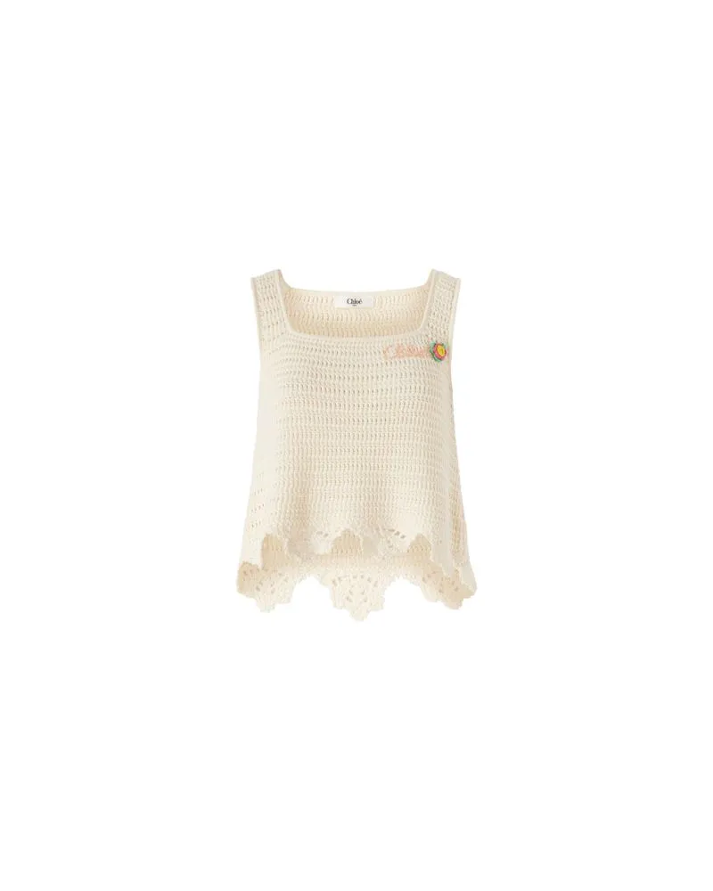 Chloé Bedrucktes Minikleid Babydoll White