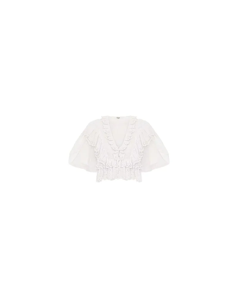 Chloé Bedrucktes Minikleid Babydoll White