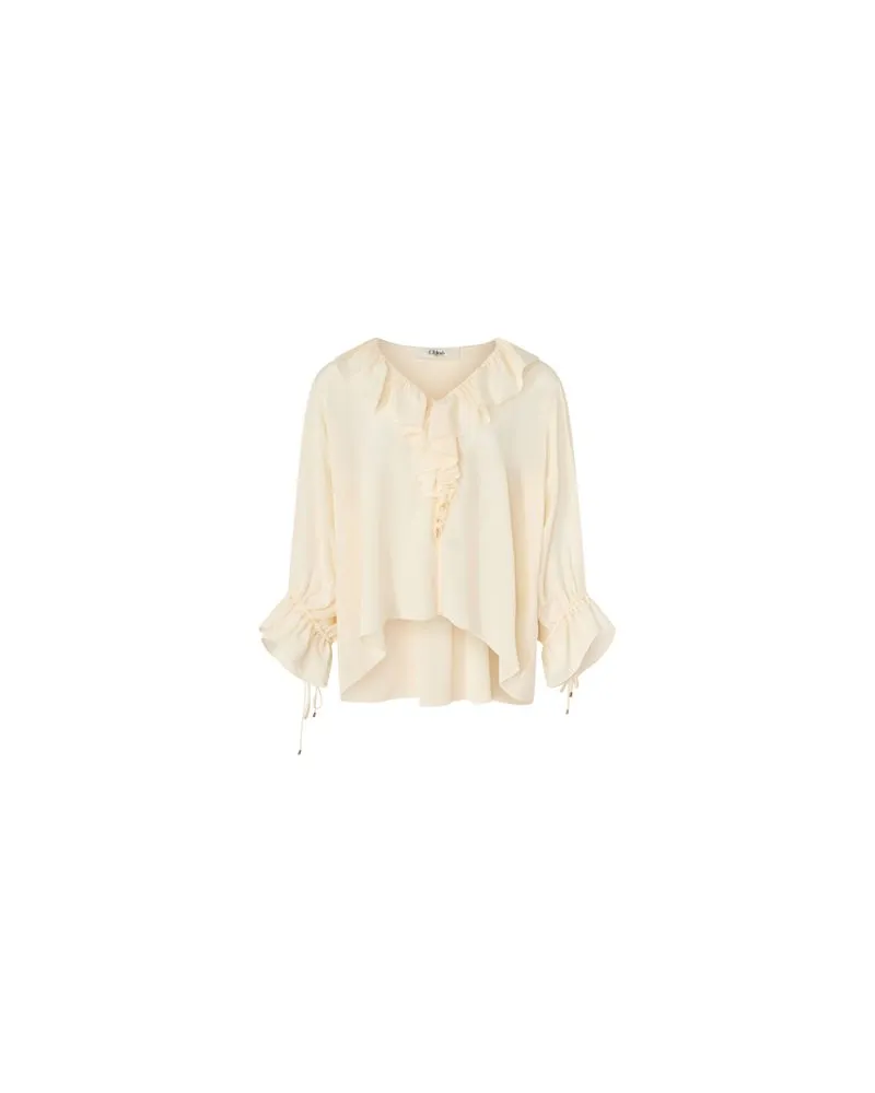 Chloé Bedrucktes Minikleid Babydoll White