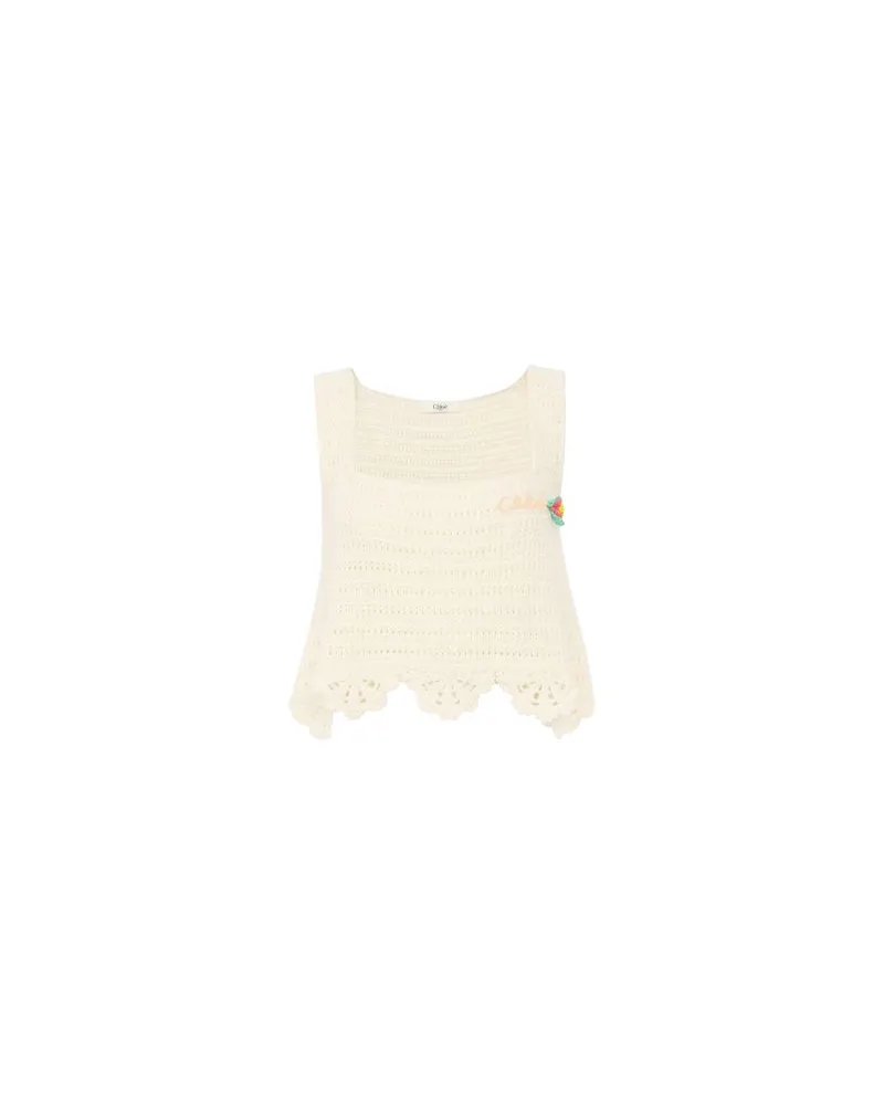 Chloé Bedrucktes Minikleid Babydoll White
