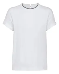 Brunello Cucinelli T-Shirt mit Precious Faux Layering White