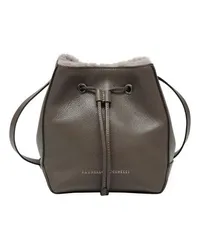 Brunello Cucinelli Bucket-Bag mit Monili Brown