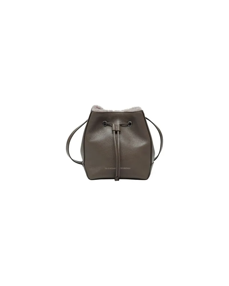 Brunello Cucinelli Bucket-Bag mit Monili Brown