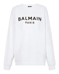 Balmain Sweatshirt mit Printmotiv Balmain Paris White