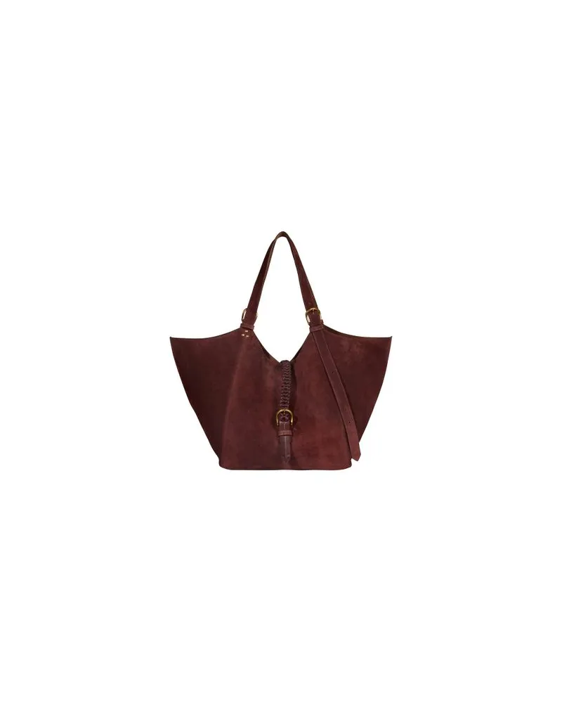 Loewe Großer Shopper mit Print Puzzle Fold Burgundy
