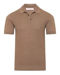 Orlebar Brown Poloshirt Burnham im Kachelmuster Brown