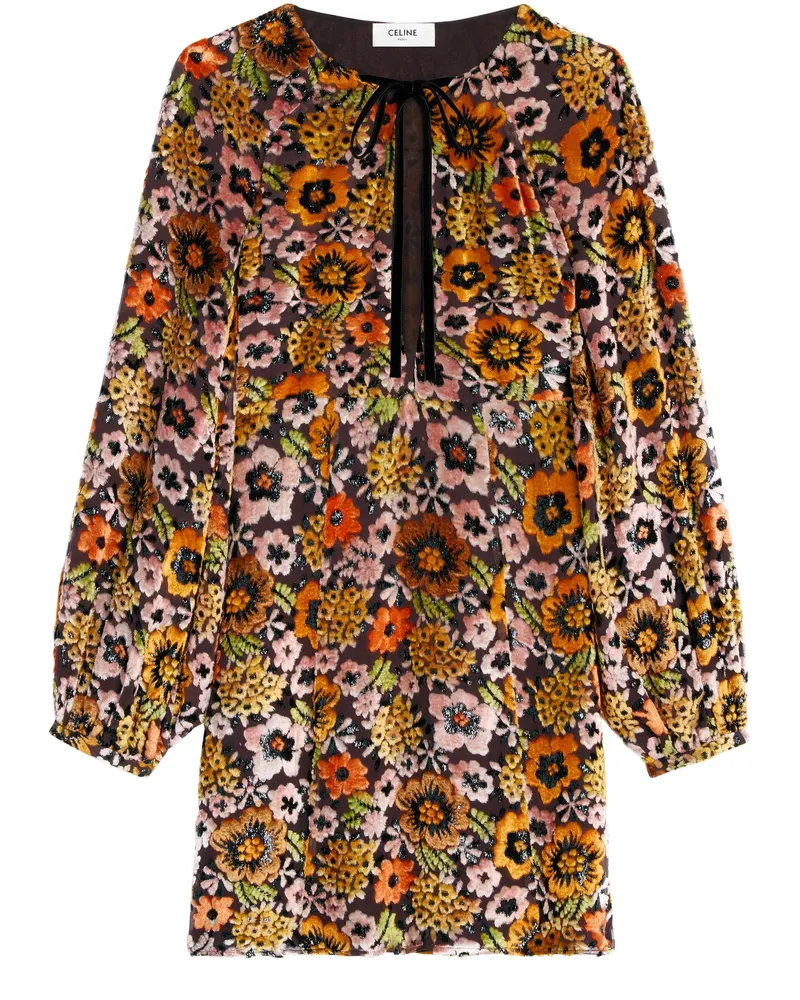 Celine Mini-folklorekleid aus samtjacquard 