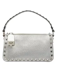 Valentino Garavani Kleine Schultertasche Rockstud Silver