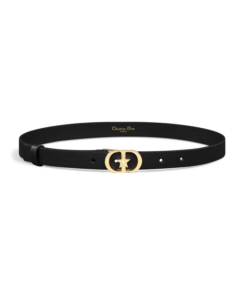 Dior Lucky 30 Montaigne Star Gürtel Glattes Kalbsleder Black