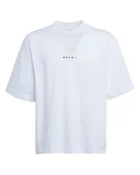 Marni Rundhals-T-Shirt mit Logo White