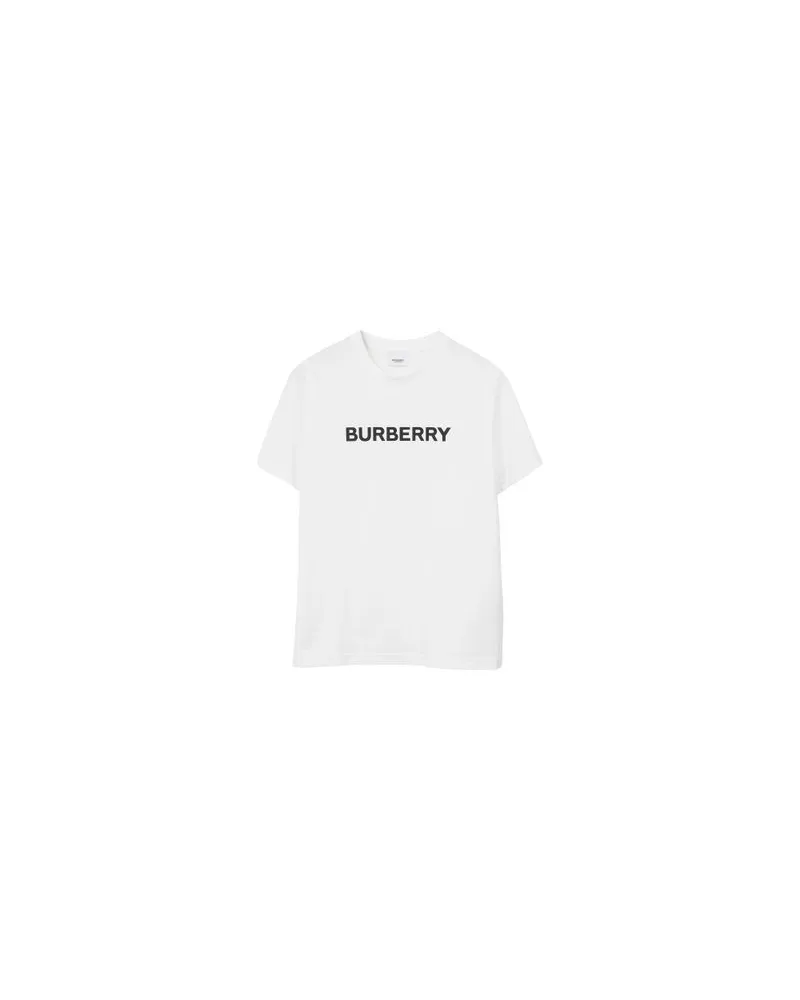 Burberry Baumwoll-T-Shirt mit Burberry-Logo White