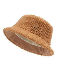 Fendi Bucket Hat mit schmaler Krempe Beige