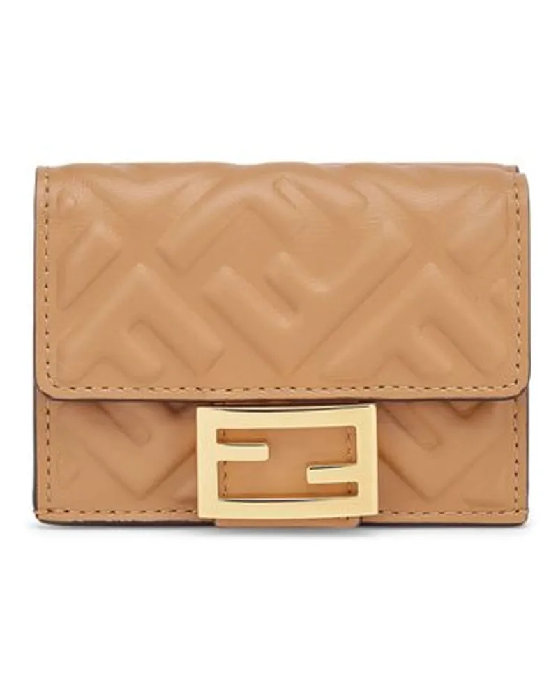 Fendi Micro-Trifold-Portemonnaie Baguette Beige