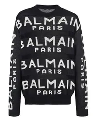 Balmain Strickpullover mit Balmain-Logo Black