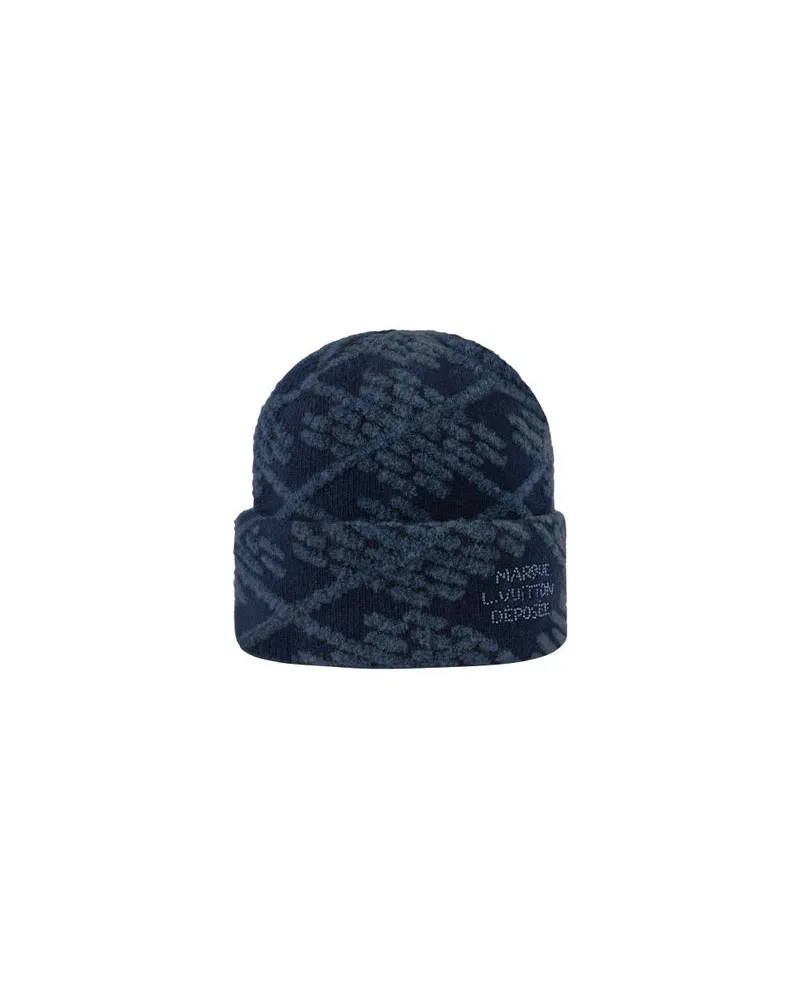 Louis Vuitton LV Crush Damier Argyle Beanie Blue