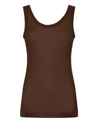 Christophe Lemaire Nahtloses geripptes Tanktop Brown