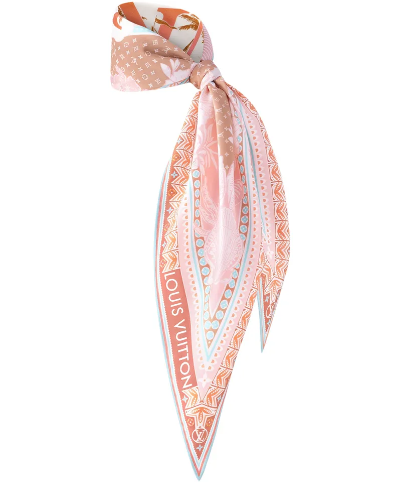 Louis Vuitton LV Ocean rautenförmiger Schal aus Seide Pink