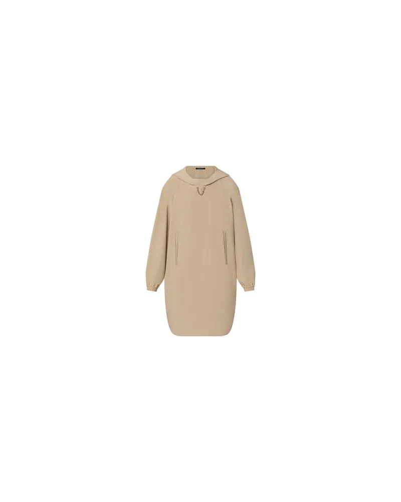 Louis Vuitton Batwing Sleeve Hoodie Dress Beige