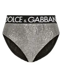 Dolce & Gabbana Slips mit Pailletten und Strasssteinen Silver