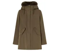 Kurzer Parka aus wasserdichter Baumwollmischung mit Fuchs- und Kaninchenfell