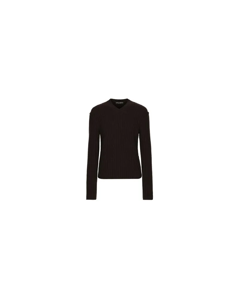 Dolce & Gabbana Gerippter Sweater Brown