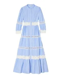 Sandro Langes gestreiftes Baumwollkleid Blue