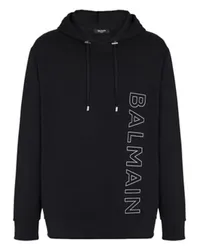 Balmain Kapuzensweatshirt mit Balmain-Prägung Black