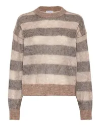 Brunello Cucinelli Double Layer-Pullover Brown