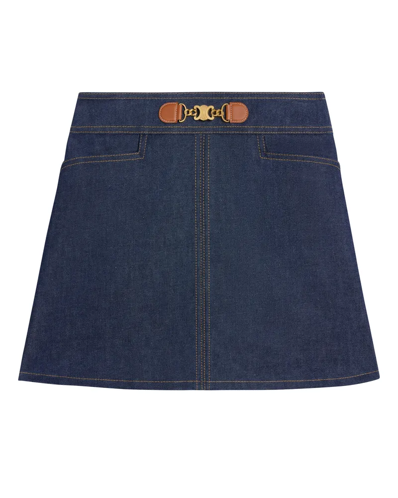 Celine Minirock aus Denim mit Raw Waschung 
