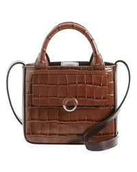 Claudie Pierlot Geprägte Ledertasche Anoucko Nano Brown