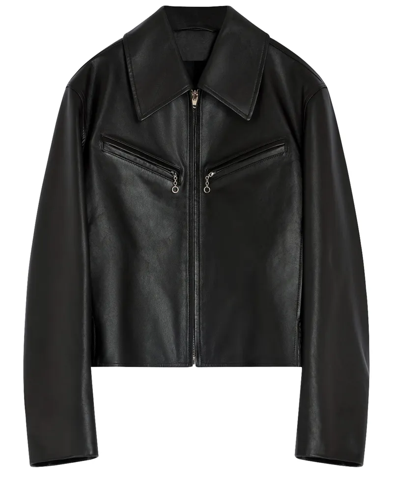 Christophe Lemaire Lederblouson im Boxy-Schnitt 