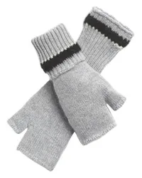 Barrie Fingerlose Kaschmir-Handschuhe mit Faux-Shearling-Design Grey