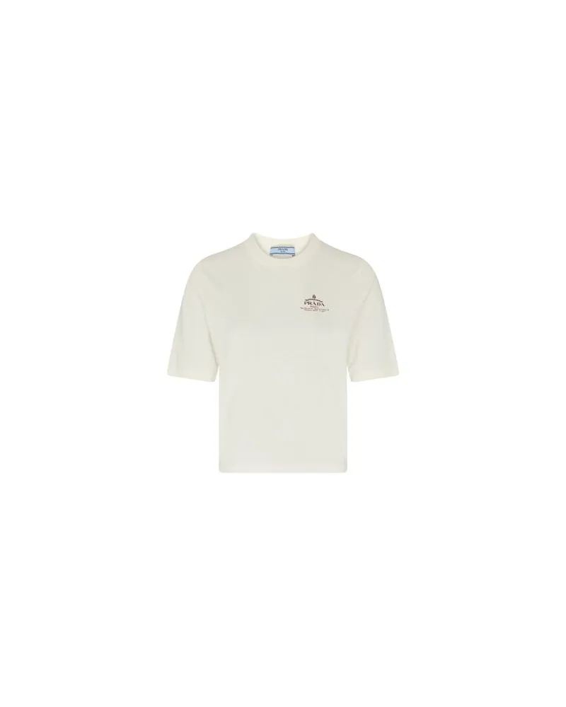 Prada Kurzarm-T-Shirt Off-white