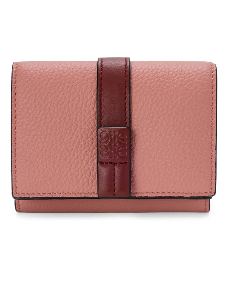 Loewe Brieftasche mit drei Klappfächern aus weichem, genarbtem Kalbsleder Pink