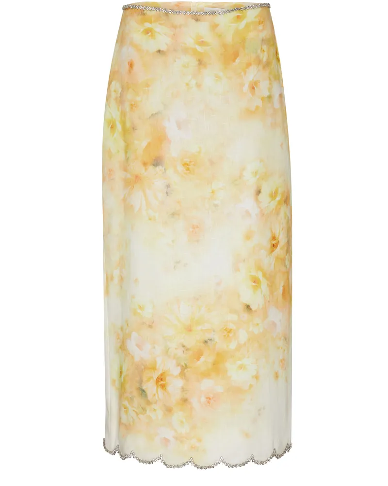 Zimmermann Crush Midirock mit Wellenmuster 